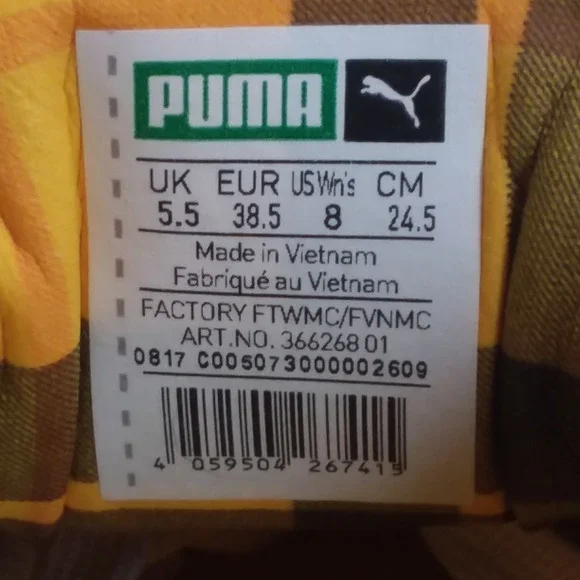 Puma X Fenty Rihanna Cleated Creeper Green Yellow Suede Platform Shoes Women's 8 - Picture 11 of 13